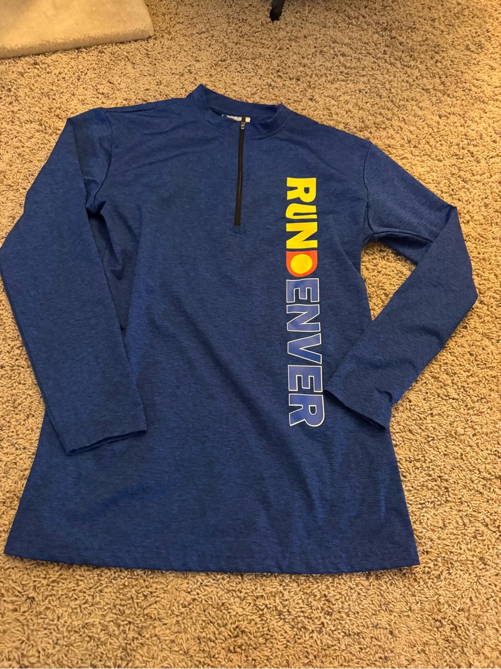 RUN DENVER Women's Blue Quarter-Zip Performance Sweatshirt